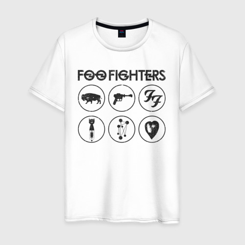 Мужская футболка из хлопка с принтом Foo Fighters, вид спереди №1