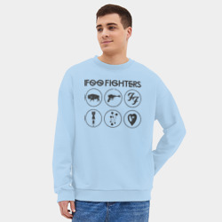 Мужской свитшот oversize без начеса хлопок Foo Fighters - фото 2