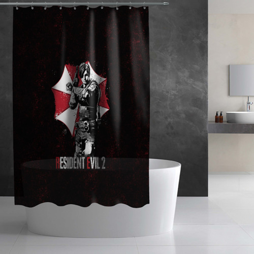 Штора 3D для ванной Resident Evil 2 - фото 3