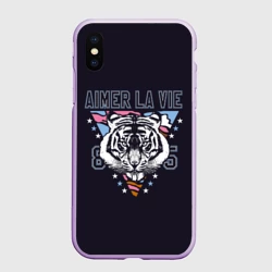 Чехол для iPhone XS Max матовый Тигр - любить жизнь