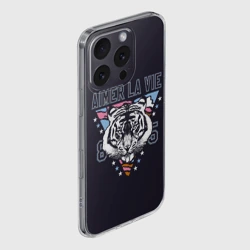 Чехол для iPhone 16 Pro силиконовый с защитой камеры Тигр - любить жизнь - фото 2