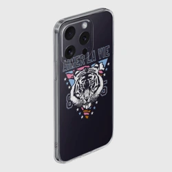 Чехол для iPhone 15 Pro силиконовый с защитой камеры Тигр - любить жизнь - фото 2
