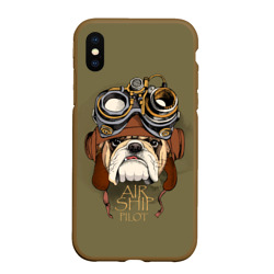 Чехол для iPhone XS Max матовый Air ship pilot