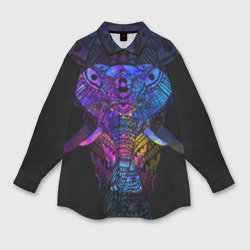 Слон орнамент – Мужская рубашка oversize 3D с принтом купить