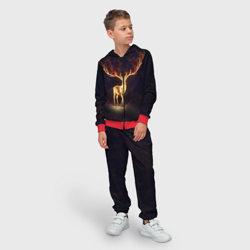 Детский 3D костюм с принтом Огненный олень, фото на моделе #1