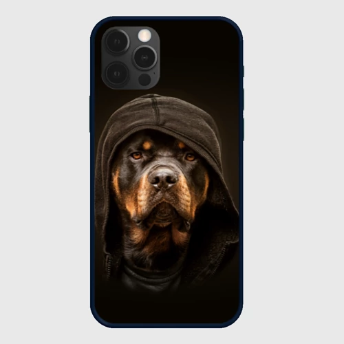 Чехол для iPhone 12 Pro Ротвейлер в капюшоне