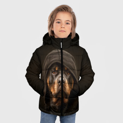 Зимняя куртка для мальчиков 3D Ротвейлер в капюшоне - фото 2
