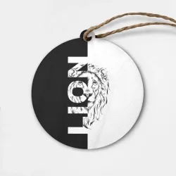 Деревянная игрушка круг Lion - portrait