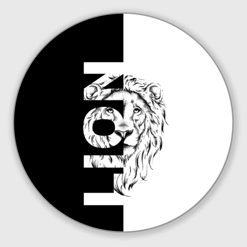 Круглый коврик для мышки Lion - portrait