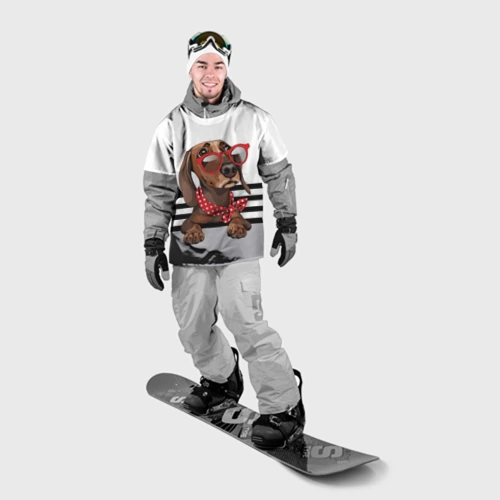 Накидка на куртку 3D Такса в красных очках