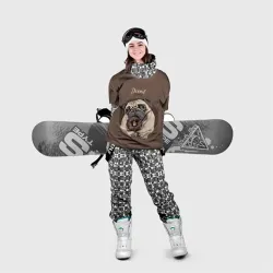 Накидка на куртку 3D Мопс - вечеринка с пончиками - фото 2
