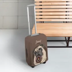 Чехол для чемодана 3D Мопс - вечеринка с пончиками - фото 2