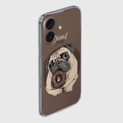 Чехол для iPhone 16 силиконовый с защитой камеры Мопс - вечеринка с пончиками - фото 2