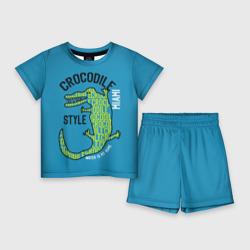 Crocodile style - Miami – Детский костюм с шортами 3D с принтом купить