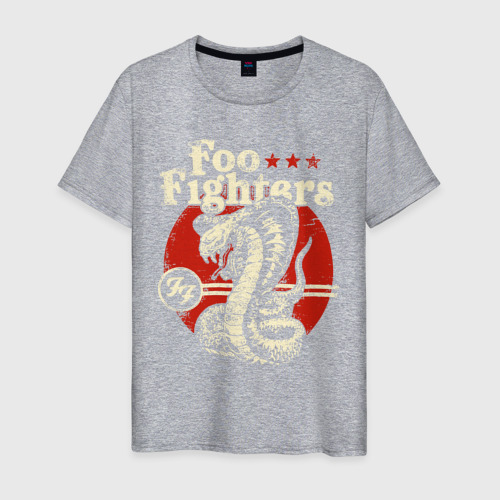 Мужская футболка хлопок Foo Fighters, цвет меланж