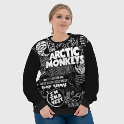 Свитшот с принтом Arctic Monkeys для женщины, вид на модели спереди №4. Цвет основы: черный