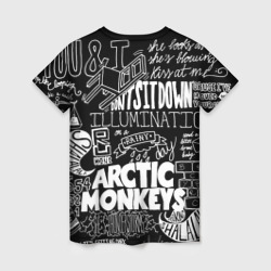 Футболка с принтом Arctic Monkeys для женщины, вид сзади №1. Цвет основы: белый