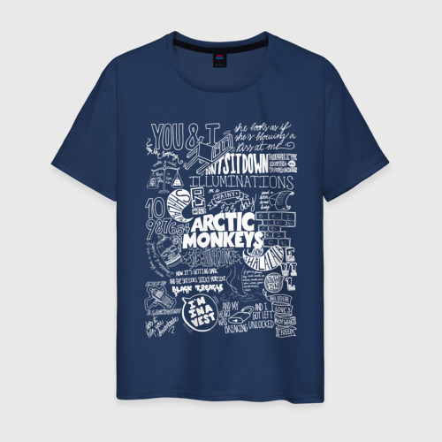 Мужская футболка из хлопка с принтом Arctic Monkeys, вид спереди №1