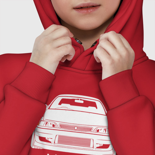 Детское худи Oversize хлопок Toyota Mark 2 JXZ90, цвет красный - фото 7