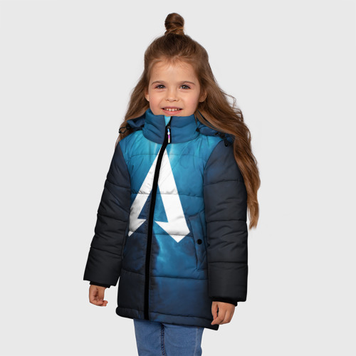 Зимняя куртка для девочек 3D Апекс, цвет светло-серый - фото 3