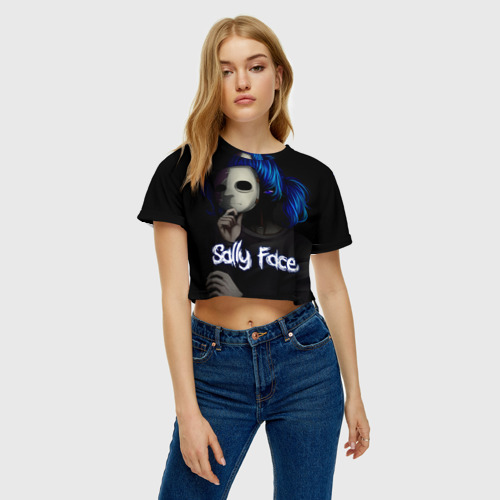 Женская футболка Crop-top 3D Sally Face 9, цвет 3D печать - фото 3