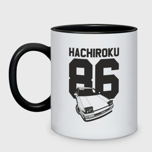 Кружка двухцветная Toyota AE86 Hachiroku, цвет белый + черный