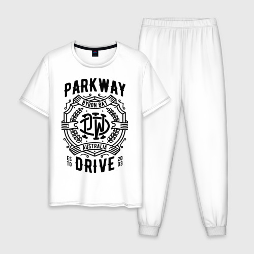 Мужская пижама хлопок с принтом Parkway Drive, вид спереди #2
