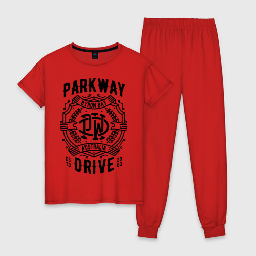 Женская пижама хлопок с принтом Parkway Drive, вид спереди #2