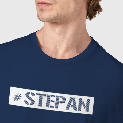 Мужская футболка хлопок Степан, цвет темно-синий - фото 6