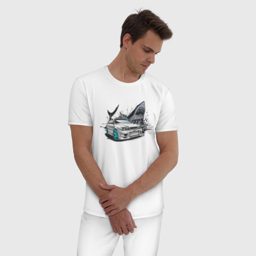 Мужская пижама хлопок Toyota Chaser 100, цвет белый - фото 3