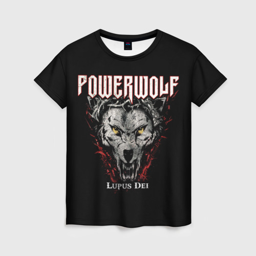 Женская футболка 3D с принтом Powerwolf, вид спереди #2