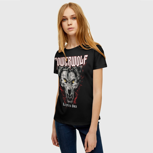 Женская футболка 3D с принтом Powerwolf, фото на моделе #1