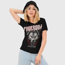 Женская футболка 3D Slim Powerwolf - фото 2