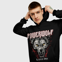 Толстовка с принтом Powerwolf для мужчины, вид на модели спереди №3. Цвет основы: черный