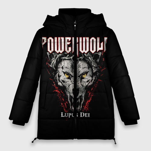 Женская зимняя куртка 3D с принтом Powerwolf, вид спереди #2