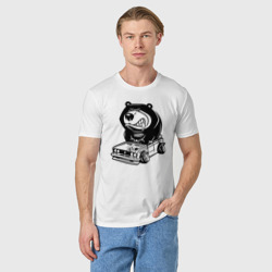 Мужская футболка хлопок Медведь на стенс жиге - фото 2