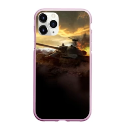 Чехол для iPhone 11 Pro Max матовый Танк на закате