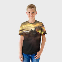Детская футболка 3D Танк на закате - фото 2