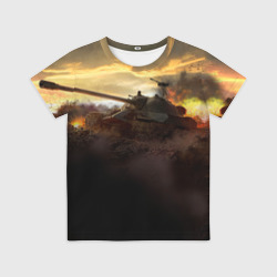 Детская футболка 3D Танк на закате