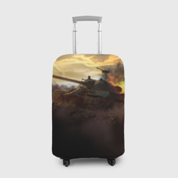 Чехол для чемодана 3D Танк на закате