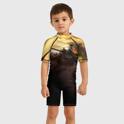 Детский купальный костюм 3D Танк на закате - фото 2