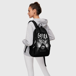 Рюкзак с принтом Gojira для любого человека, вид спереди №4. Цвет основы: белый