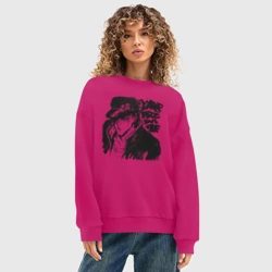 Женский свитшот oversize без начеса хлопок JoJo - фото 2