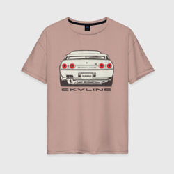 Женская футболка хлопок Oversize Nissan Skyline R32