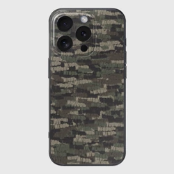 Чехол для iPhone 16 Pro силиконовый с защитой камеры Именной камуфляж. Игорь