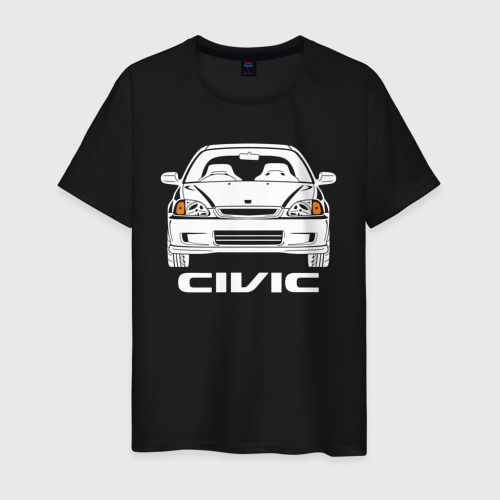 Мужская футболка хлопок Honda Civic EK 6 поколение, цвет черный