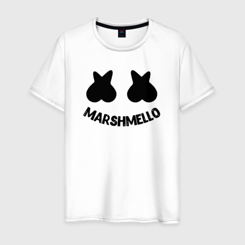 Мужская футболка хлопок Marshmello, цвет белый