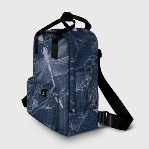 Женский рюкзак 3D с принтом Стрекоза, фото на моделе #1