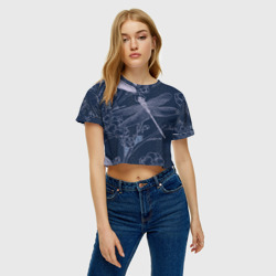 Женская футболка Crop-top 3D Стрекоза - фото 2