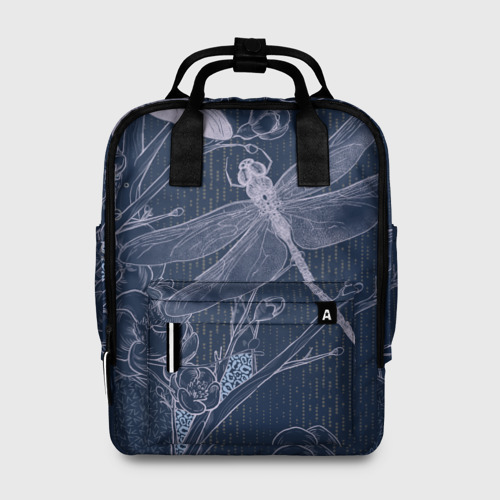 Женский рюкзак 3D с принтом Стрекоза, вид спереди #2